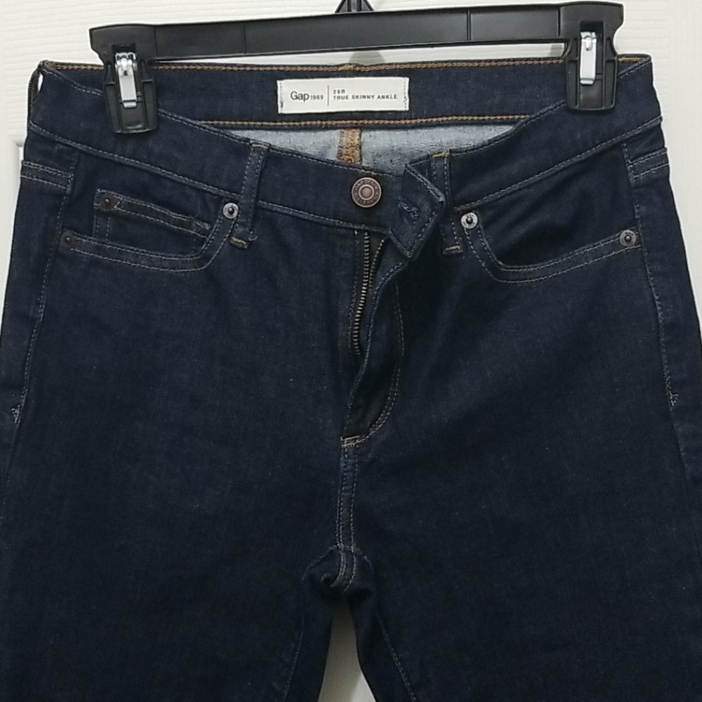 GAP True Skinny Cropped Jeans, Dark Wash,28